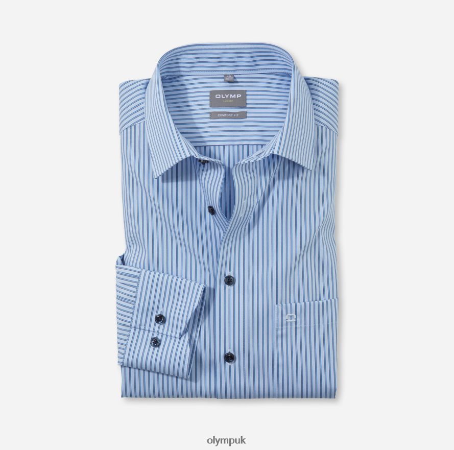 Clothing OLYMP Luxor Comfort Fit, Business Shirt, New Kent, Bleu NZ22L1607