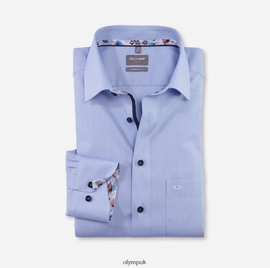 Clothing OLYMP Luxor Comfort Fit, Business Shirt, New Kent, Bleu NZ22L1618