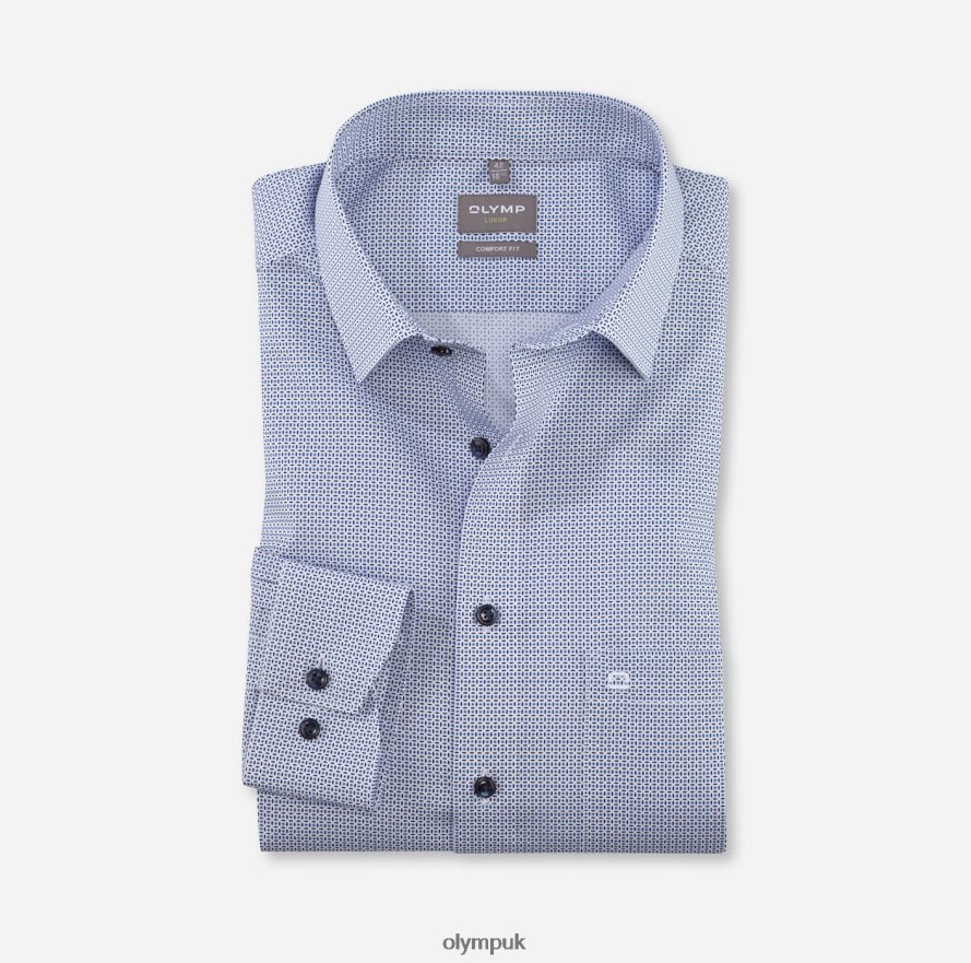 Clothing OLYMP Luxor Comfort Fit, Business Shirt, New Kent, Bleu NZ22L1634