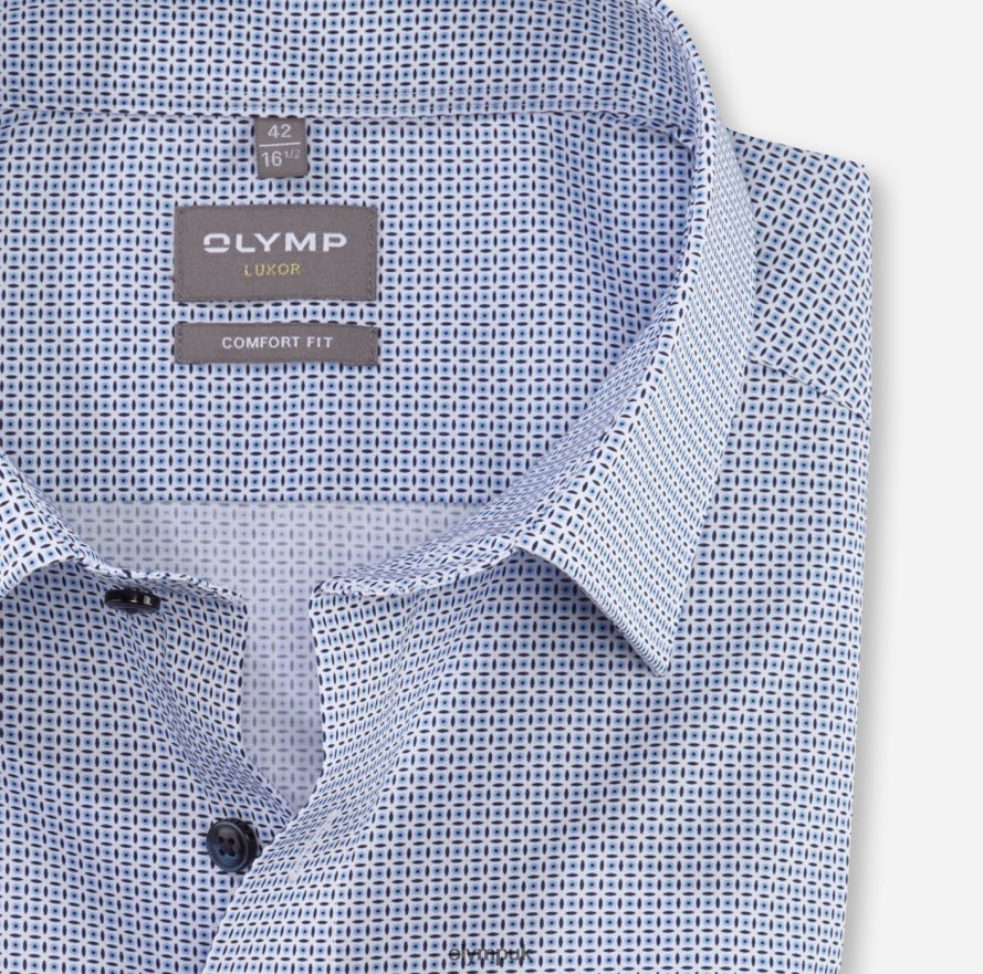 Clothing OLYMP Luxor Comfort Fit, Business Shirt, New Kent, Bleu NZ22L1634