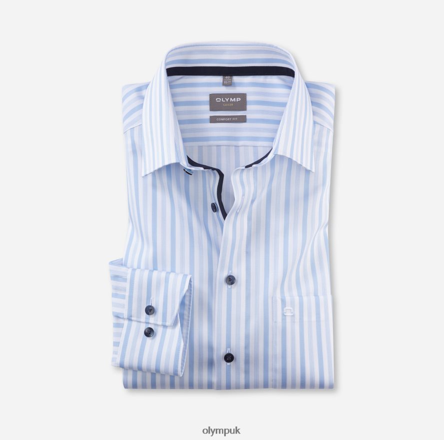 Clothing OLYMP Luxor Comfort Fit, Business Shirt, New Kent, Bleu NZ22L1652