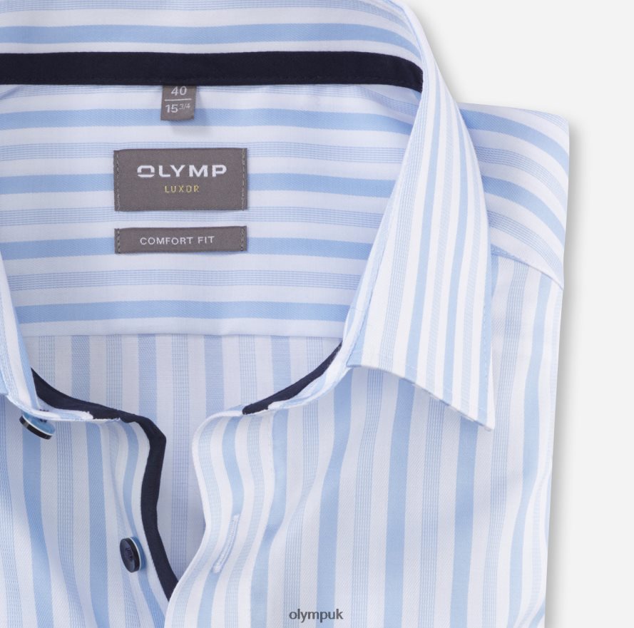 Clothing OLYMP Luxor Comfort Fit, Business Shirt, New Kent, Bleu NZ22L1652