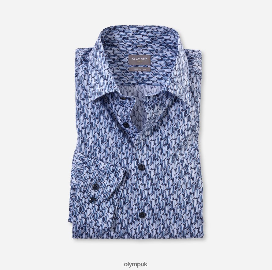 Clothing OLYMP Luxor Comfort Fit, Business Shirt, New Kent, Bleu NZ22L1656