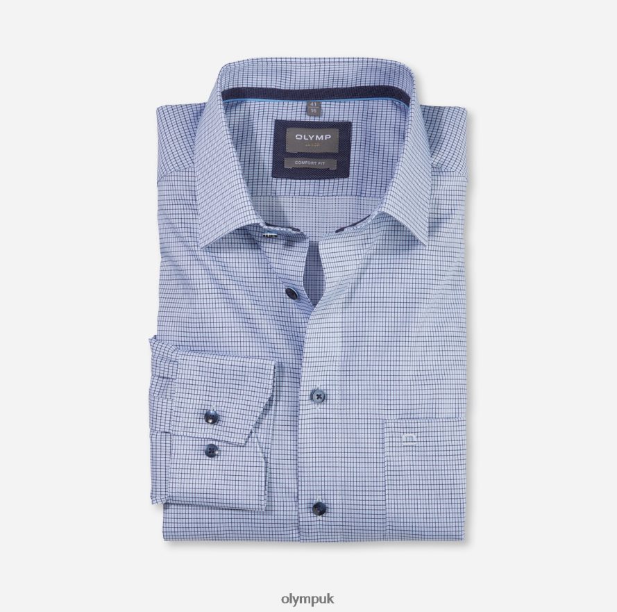 Clothing OLYMP Luxor Comfort Fit, Business Shirt, New Kent, Bleu NZ22L1658