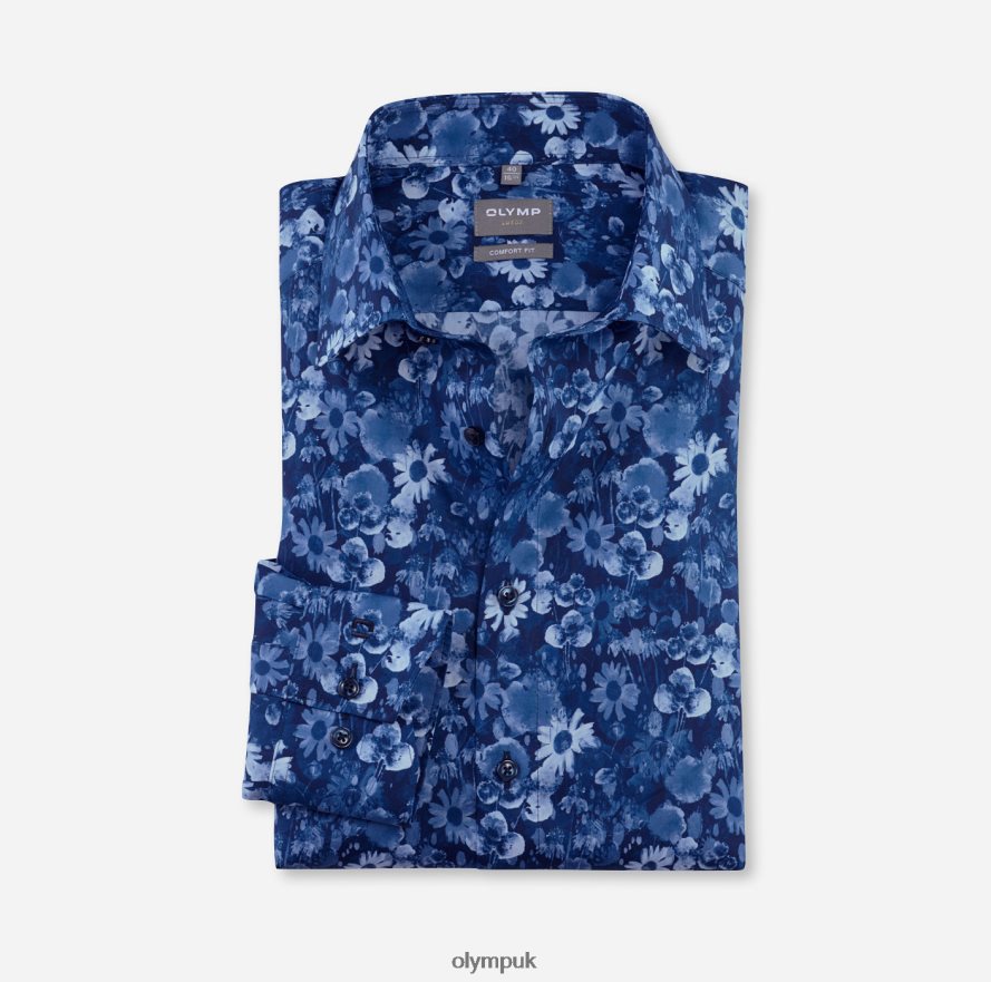 Clothing OLYMP Luxor Comfort Fit, Business Shirt, New Kent, Marine NZ22L1492