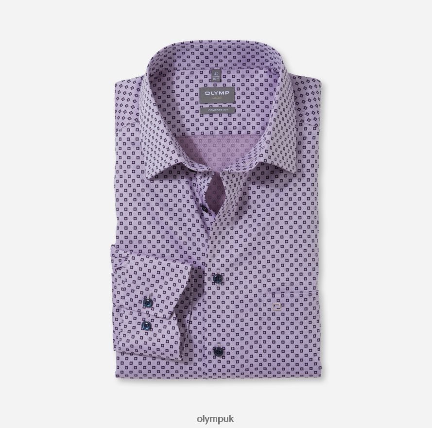 Clothing OLYMP Luxor Comfort Fit, Business Shirt, New Kent, Mauve NZ22L1673