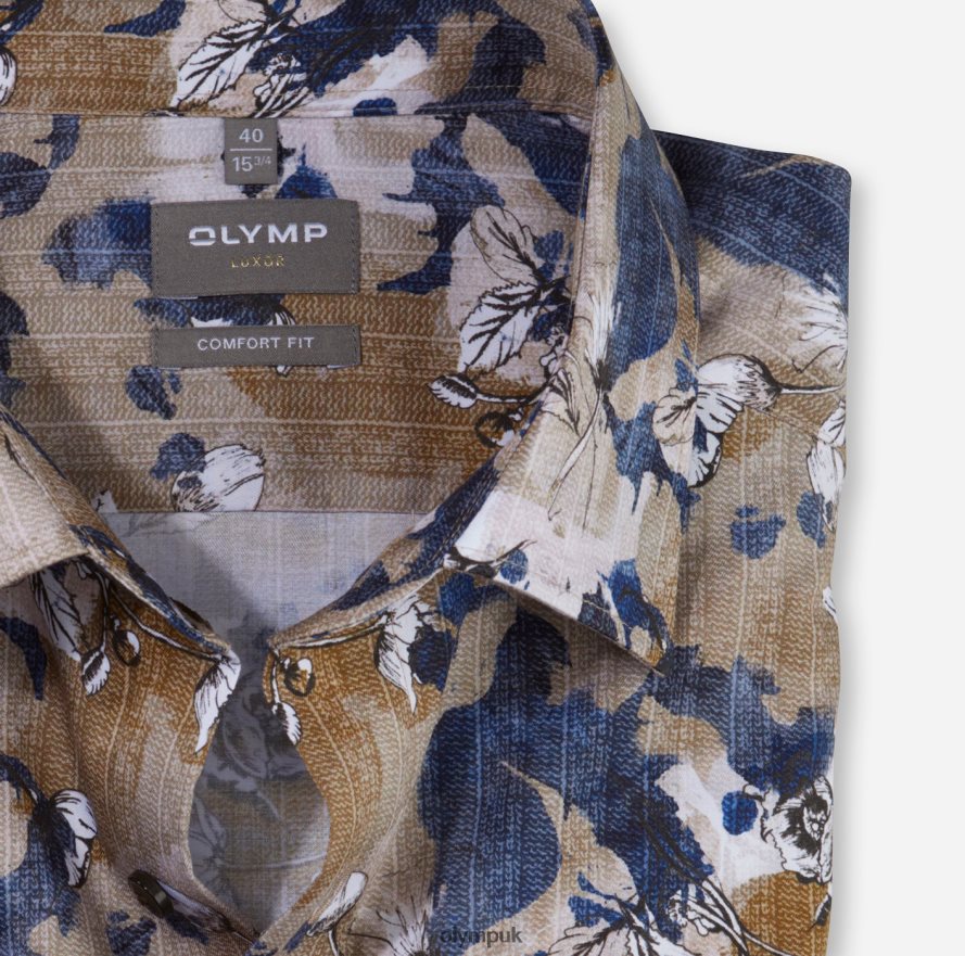 Clothing OLYMP Luxor Comfort Fit, Business Shirt, New Kent, Natural NZ22L1570
