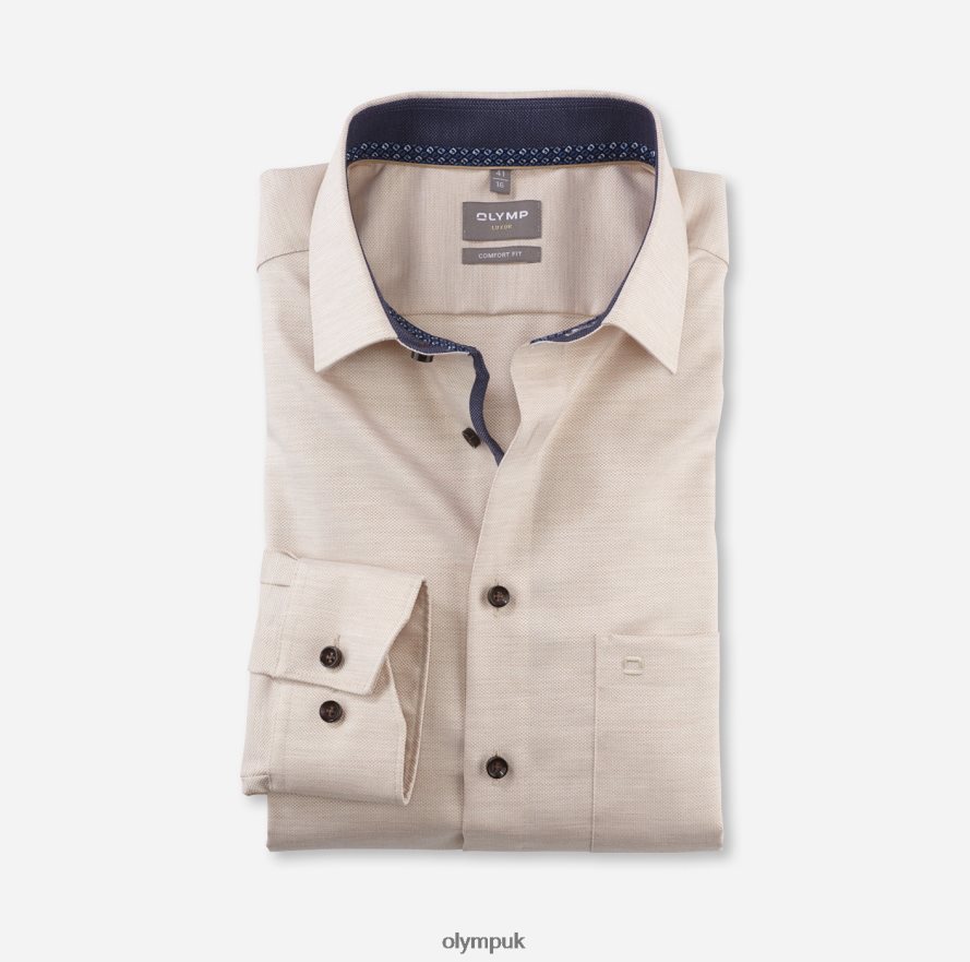 Clothing OLYMP Luxor Comfort Fit, Business Shirt, New Kent, Natural NZ22L1610