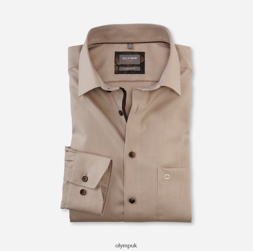 Clothing OLYMP Luxor Comfort Fit, Business Shirt, New Kent, Natural NZ22L1664