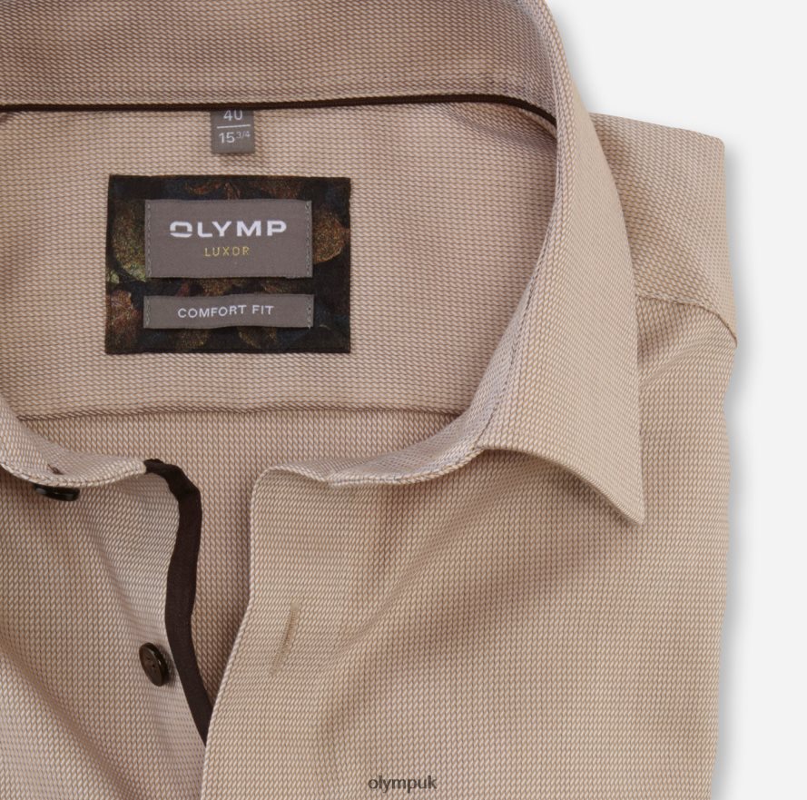 Clothing OLYMP Luxor Comfort Fit, Business Shirt, New Kent, Natural NZ22L1664