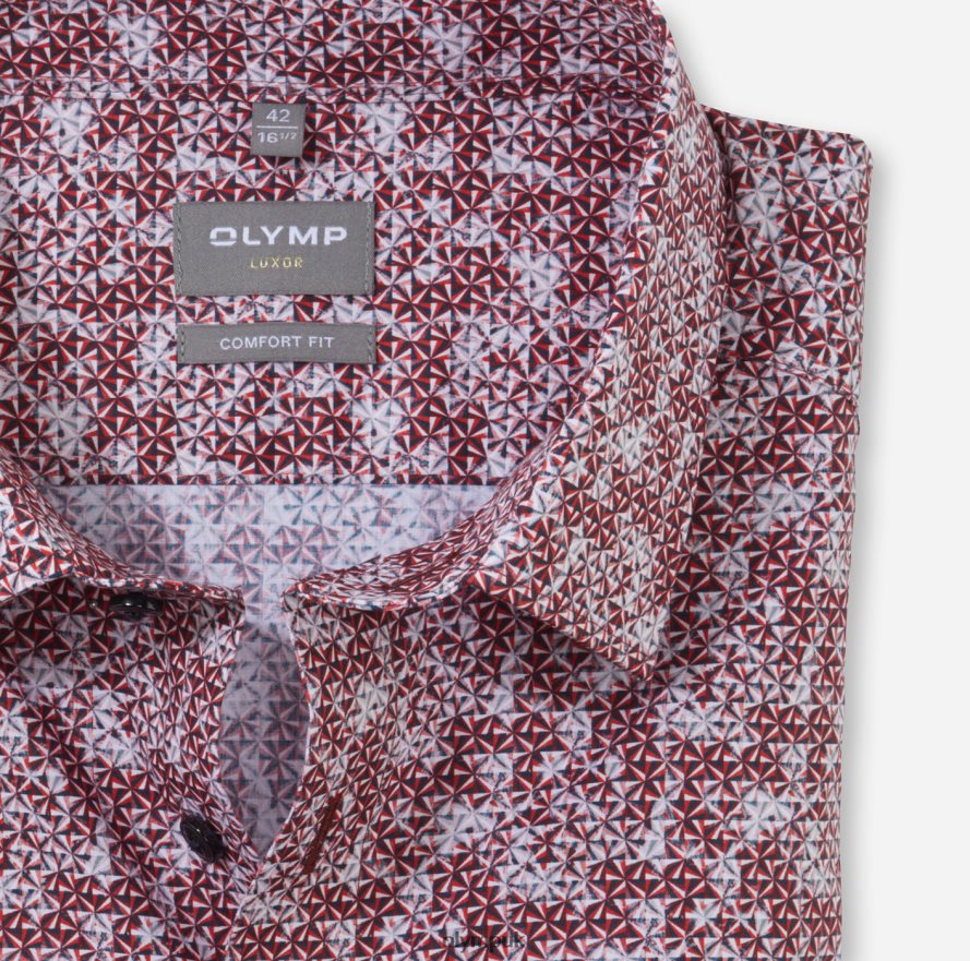 Clothing OLYMP Luxor Comfort Fit, Business Shirt, New Kent, Red NZ22L1527