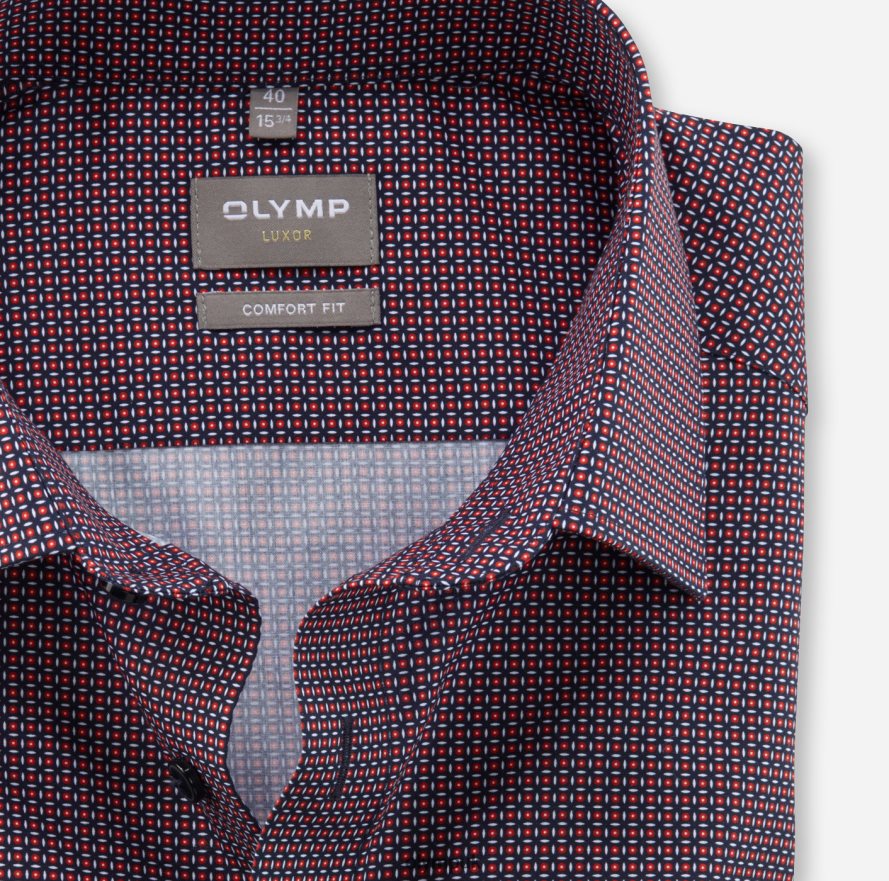Clothing OLYMP Luxor Comfort Fit, Business Shirt, New Kent, Red NZ22L1575