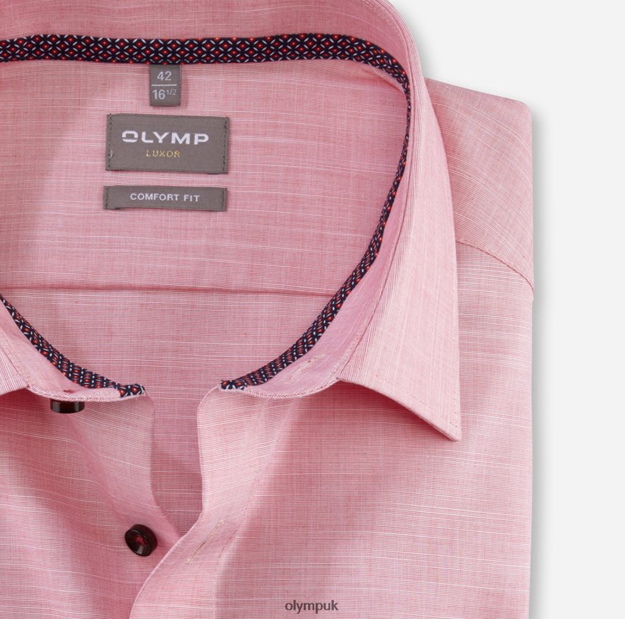 Clothing OLYMP Luxor Comfort Fit, Business Shirt, New Kent, Red NZ22L1629