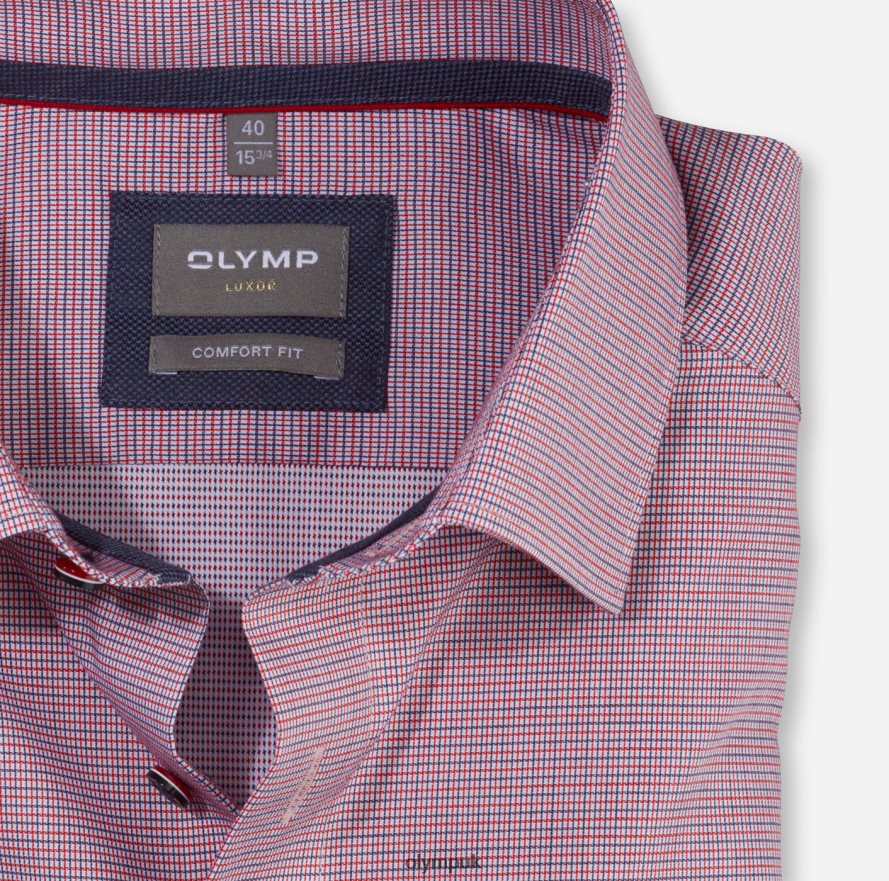 Clothing OLYMP Luxor Comfort Fit, Business Shirt, New Kent, Red NZ22L1646