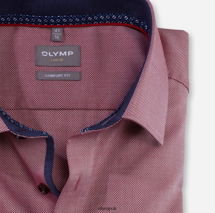 Clothing OLYMP Luxor Comfort Fit, Business Shirt, New Kent, Red NZ22L1650