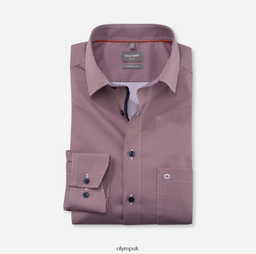 Clothing OLYMP Luxor Comfort Fit, Business Shirt, New Kent, Red Orange NZ22L1665