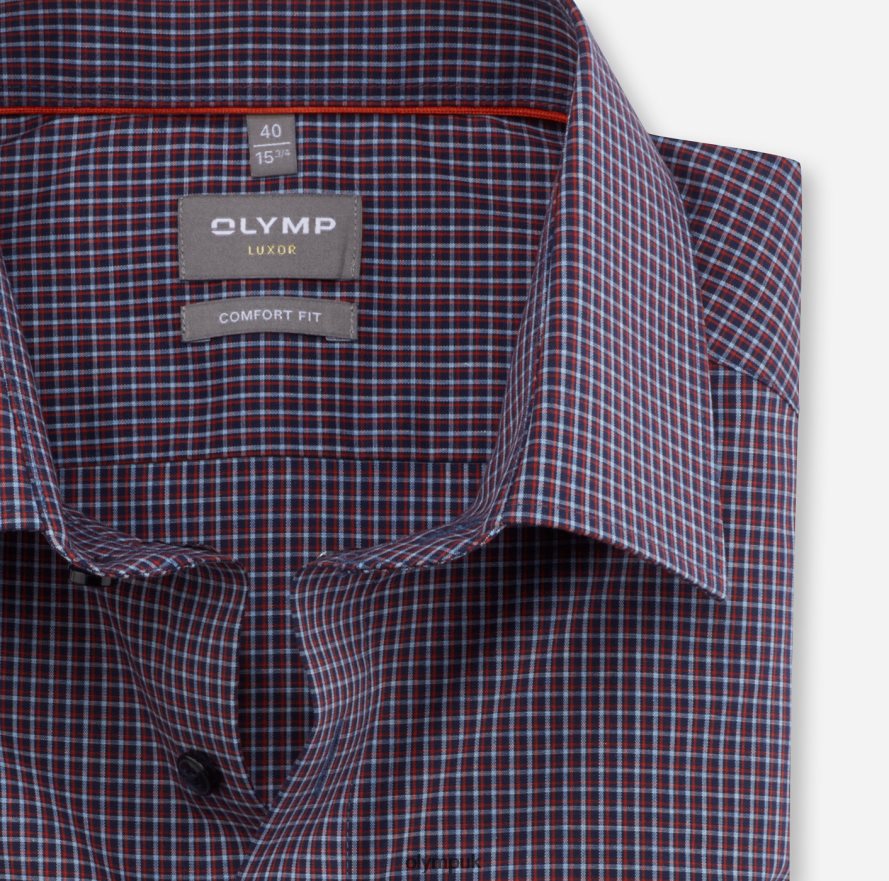 Clothing OLYMP Luxor Comfort Fit, Business Shirt, New Kent, Red Orange NZ22L1672