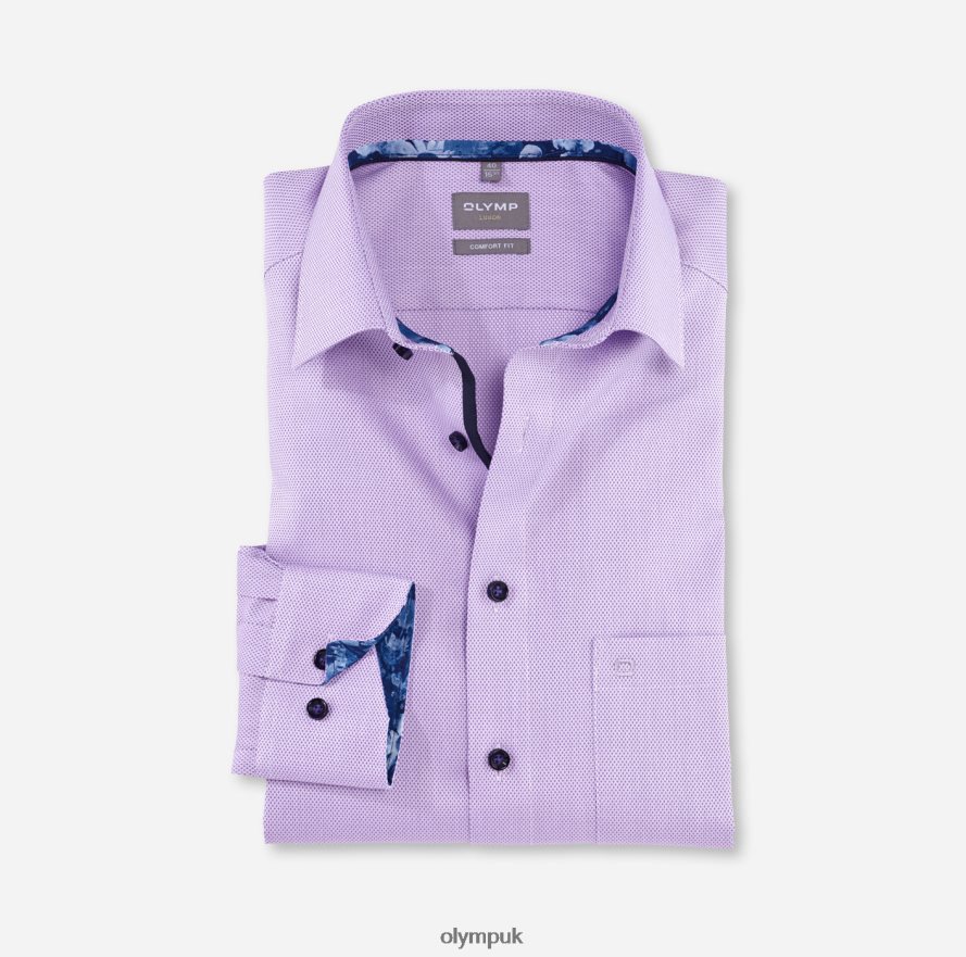 Clothing OLYMP Luxor Comfort Fit, Business Shirt, New Kent, Violet NZ22L1643