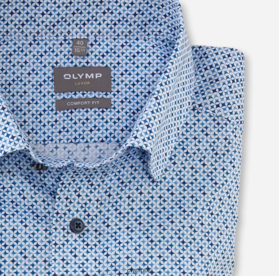 Clothing OLYMP Luxor Comfort Fit, Business Shirt, Under Button-Down, Bleu NZ22L1666