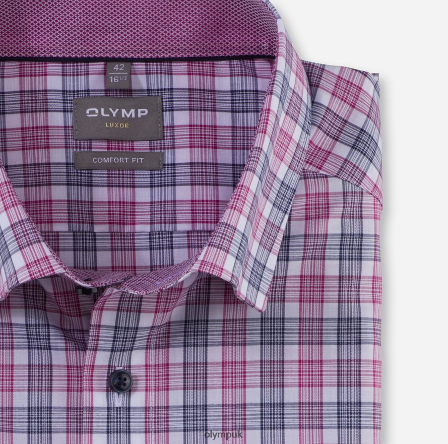 Clothing OLYMP Luxor Comfort Fit, Business Shirt, Under Button-Down, Fuchsia NZ22L1523