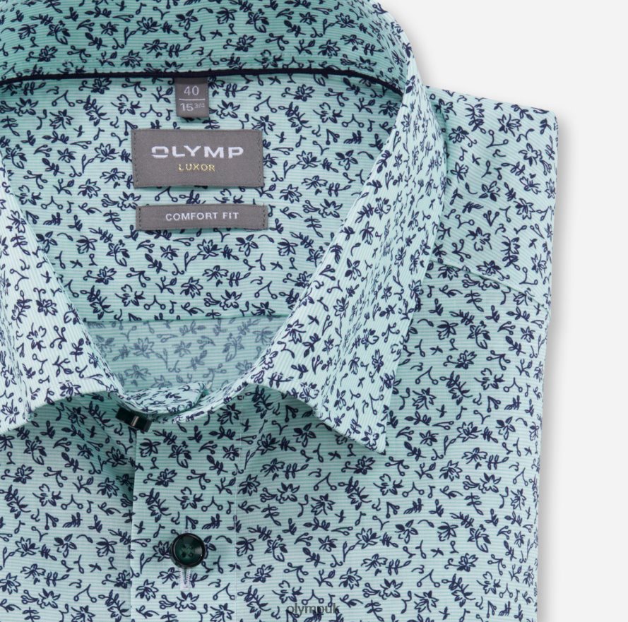 Clothing OLYMP Luxor Comfort Fit, Business Shirt, Under Button-Down, Light Green NZ22L1619