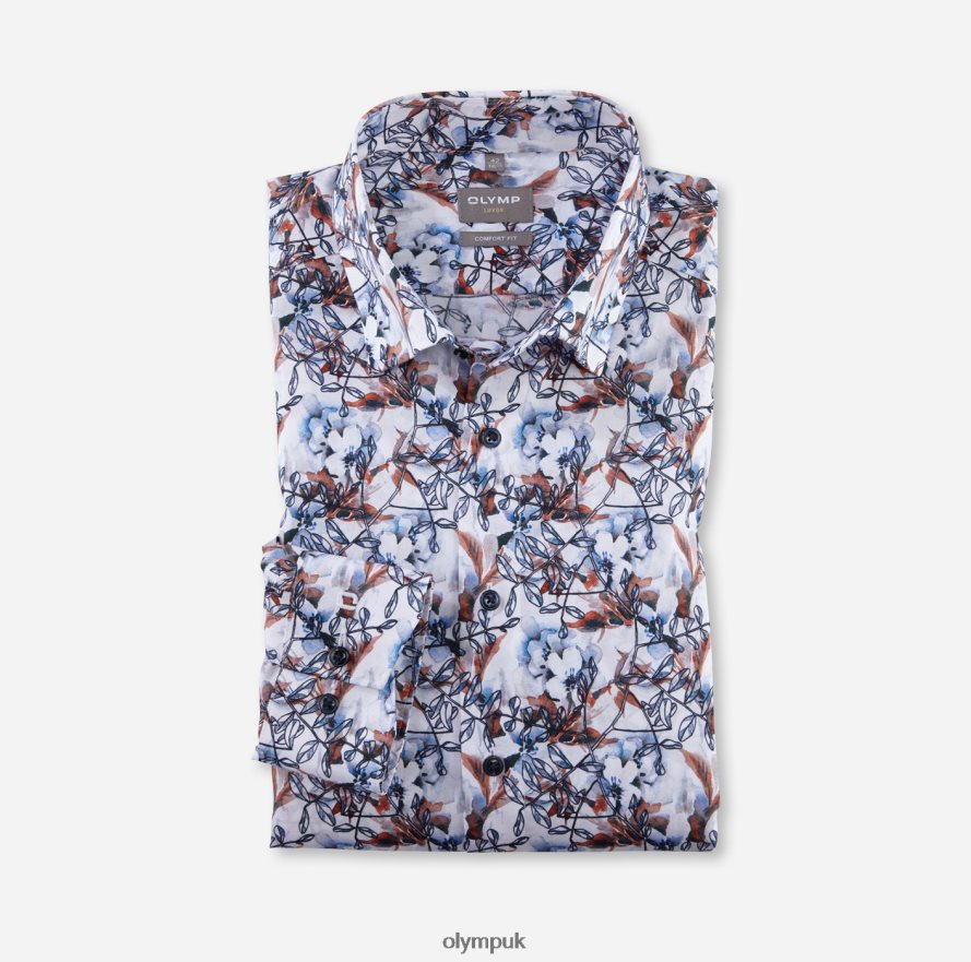 Clothing OLYMP Luxor Comfort Fit, Business Shirt, Under Button-Down, Mandarin NZ22L1501