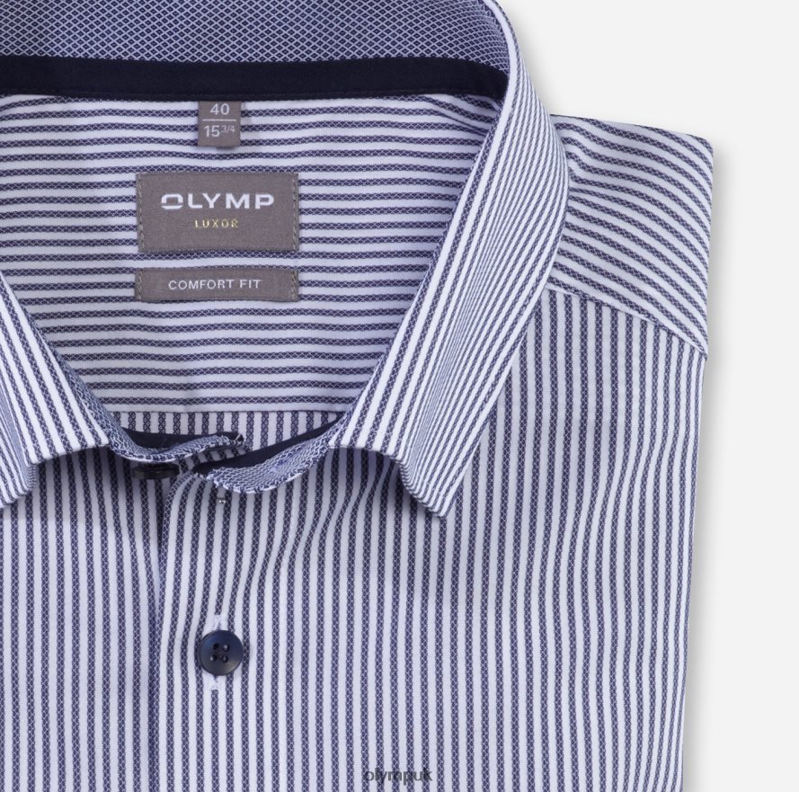 Clothing OLYMP Luxor Comfort Fit, Business Shirt, Under Button-Down, Marine NZ22L1516