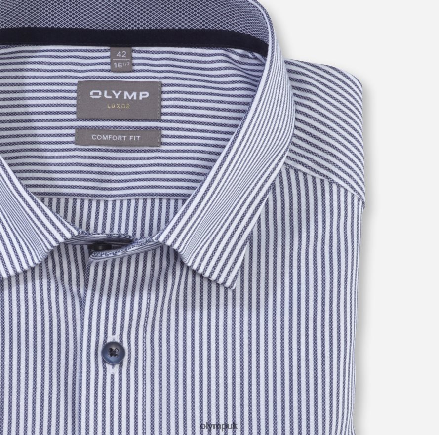 Clothing OLYMP Luxor Comfort Fit, Business Shirt, Under Button-Down, Marine NZ22L1558
