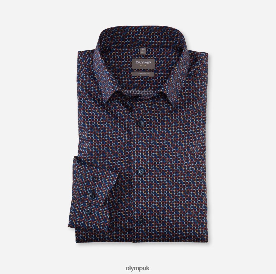 Clothing OLYMP Luxor Comfort Fit, Business Shirt, Under Button-Down, Red NZ22L1670