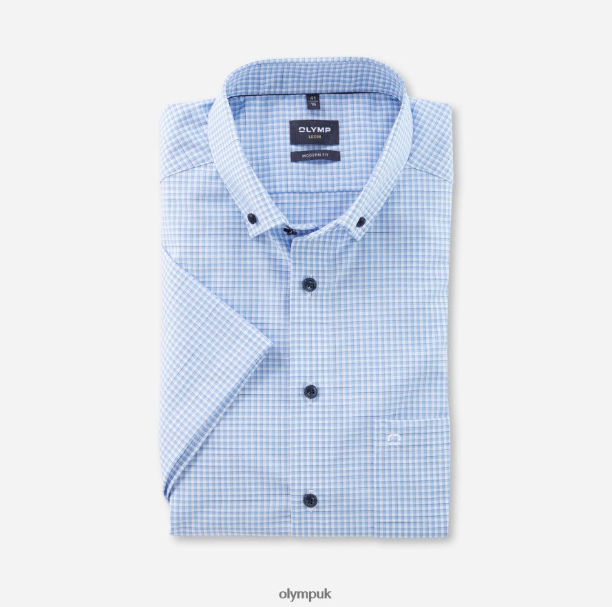 Clothing OLYMP Luxor Modern Fit, Business Shirt, Button-Down, Bleu NZ22L1273