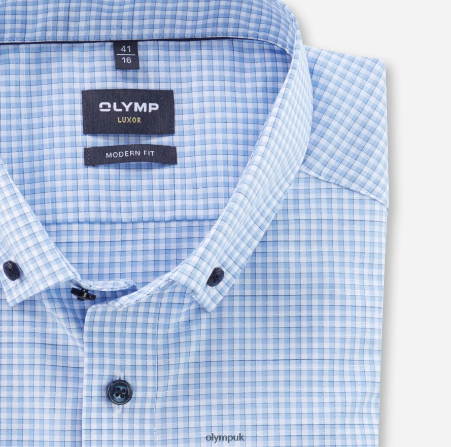 Clothing OLYMP Luxor Modern Fit, Business Shirt, Button-Down, Bleu NZ22L1273