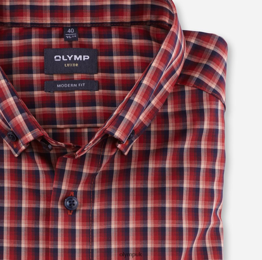 Clothing OLYMP Luxor Modern Fit, Business Shirt, Button-Down, Red NZ22L1072