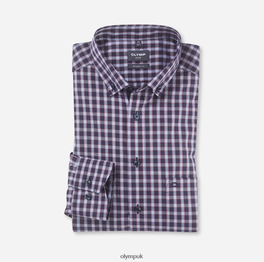 Clothing OLYMP Luxor Modern Fit, Business Shirt, Button-Down, Red NZ22L1254