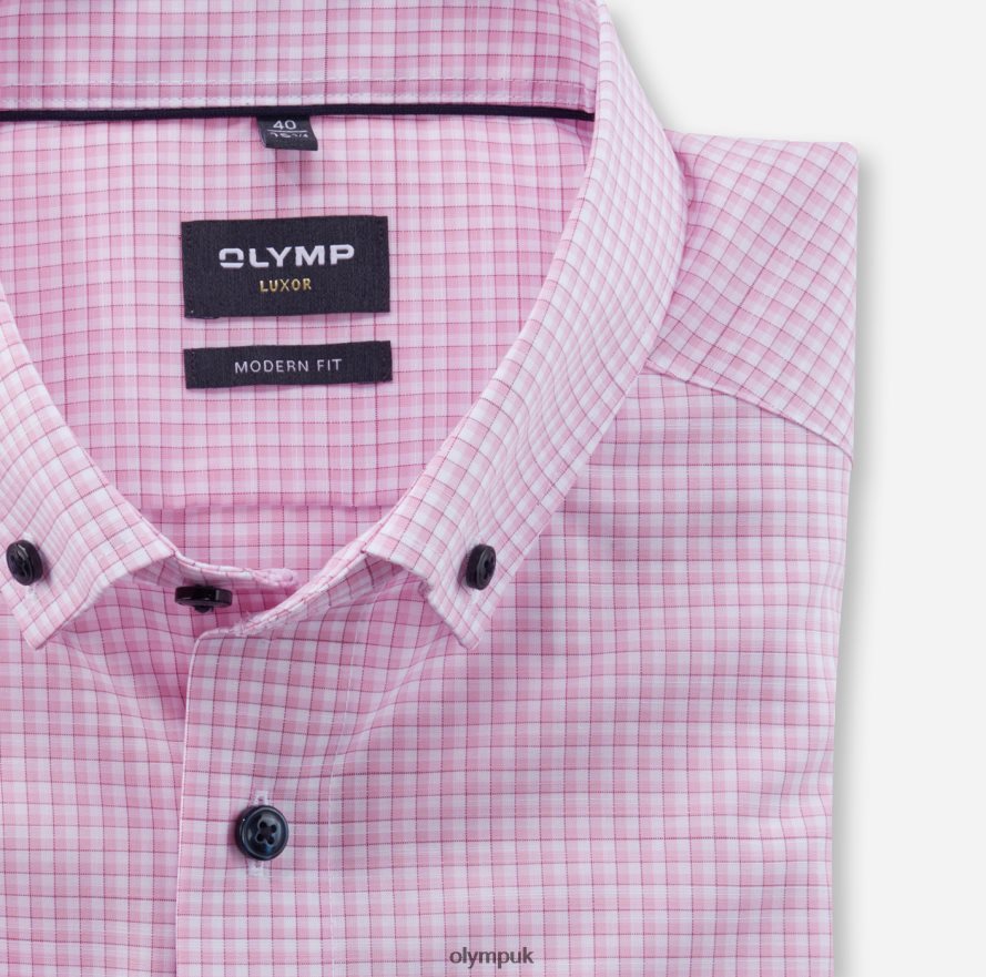 Clothing OLYMP Luxor Modern Fit, Business Shirt, Button-Down, Rose NZ22L1151