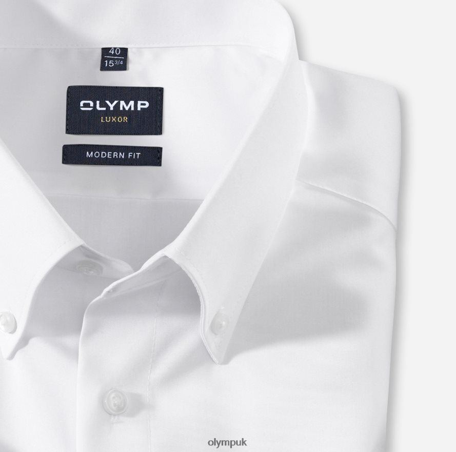 Clothing OLYMP Luxor Modern Fit, Business Shirt, Button-Down, White NZ22L1379