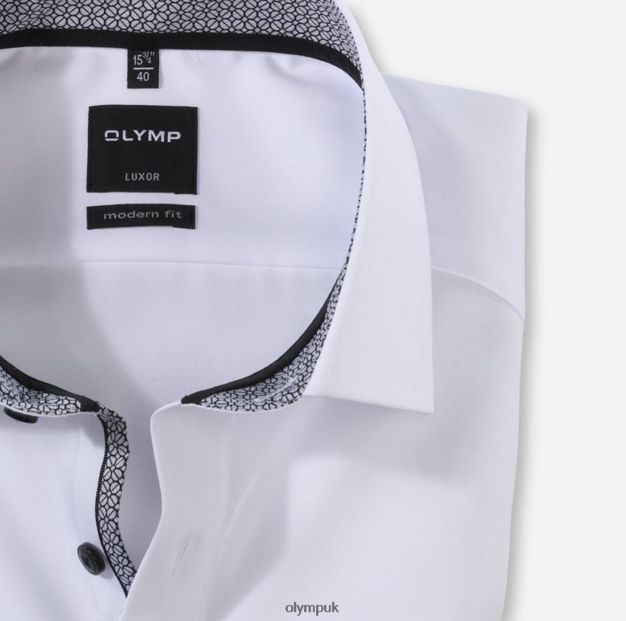 Clothing OLYMP Luxor Modern Fit, Business Shirt, Global Kent, Anthracite NZ22L1083