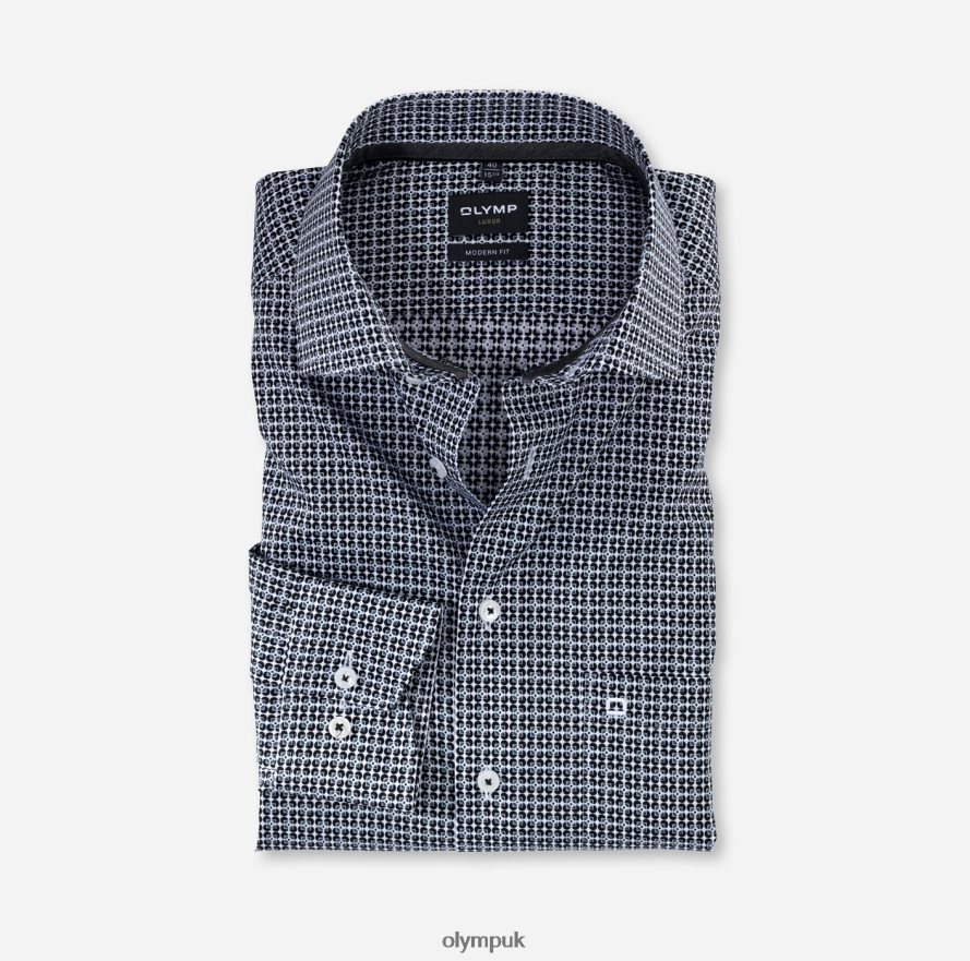 Clothing OLYMP Luxor Modern Fit, Business Shirt, Global Kent, Black NZ22L1365