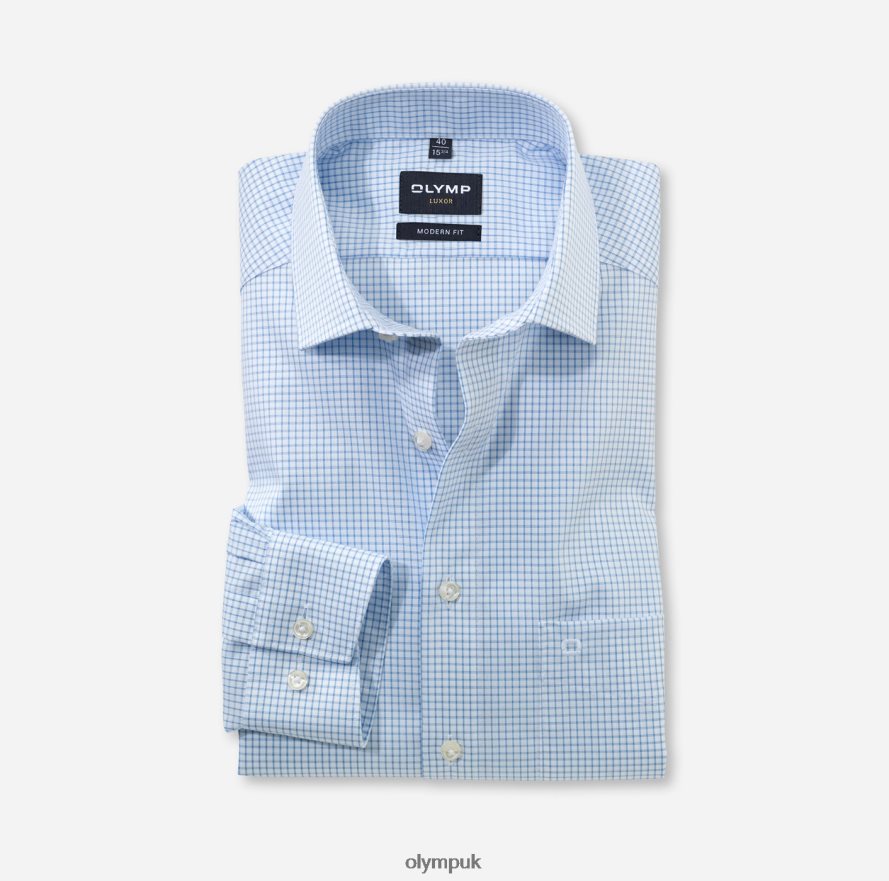 Clothing OLYMP Luxor Modern Fit, Business Shirt, Global Kent, Bleu NZ22L1023