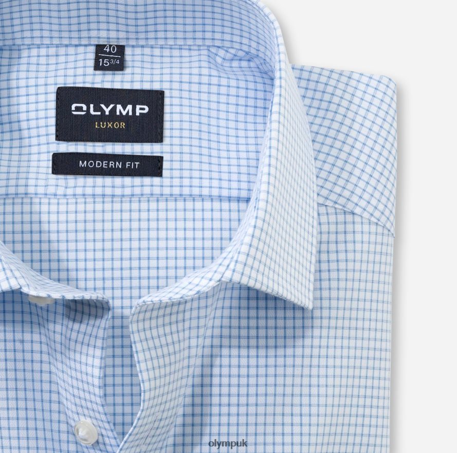 Clothing OLYMP Luxor Modern Fit, Business Shirt, Global Kent, Bleu NZ22L1023
