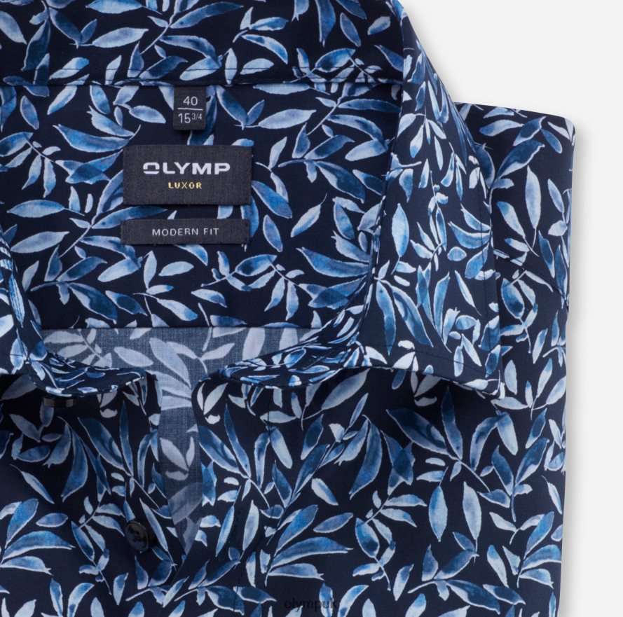 Clothing OLYMP Luxor Modern Fit, Business Shirt, Global Kent, Bleu NZ22L1041