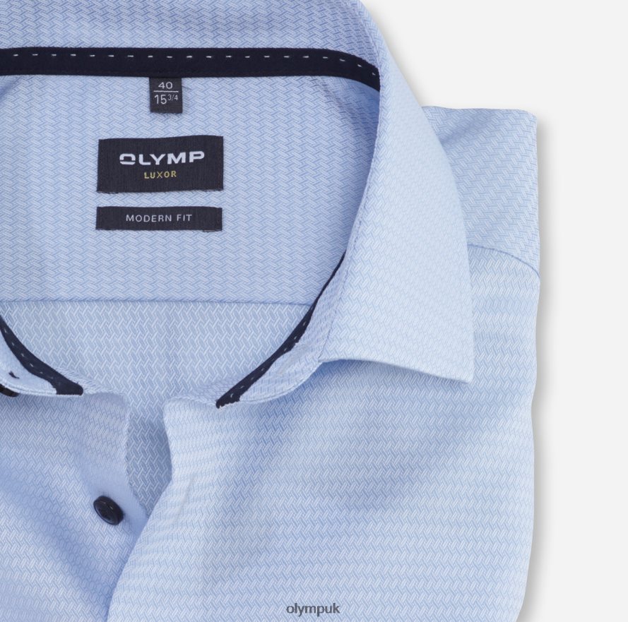 Clothing OLYMP Luxor Modern Fit, Business Shirt, Global Kent, Bleu NZ22L1058