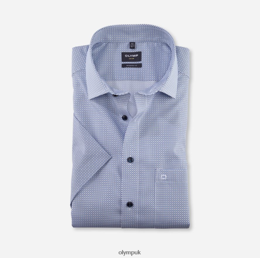 Clothing OLYMP Luxor Modern Fit, Business Shirt, Global Kent, Bleu NZ22L1114