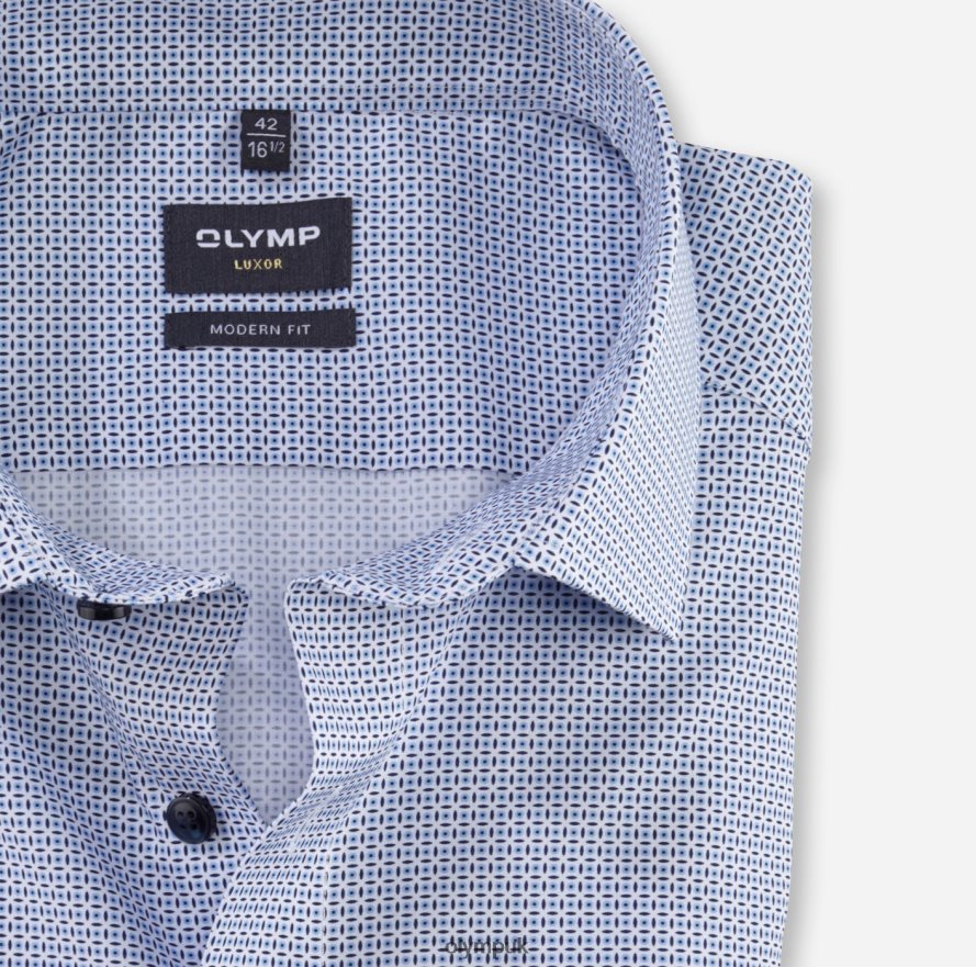 Clothing OLYMP Luxor Modern Fit, Business Shirt, Global Kent, Bleu NZ22L1114