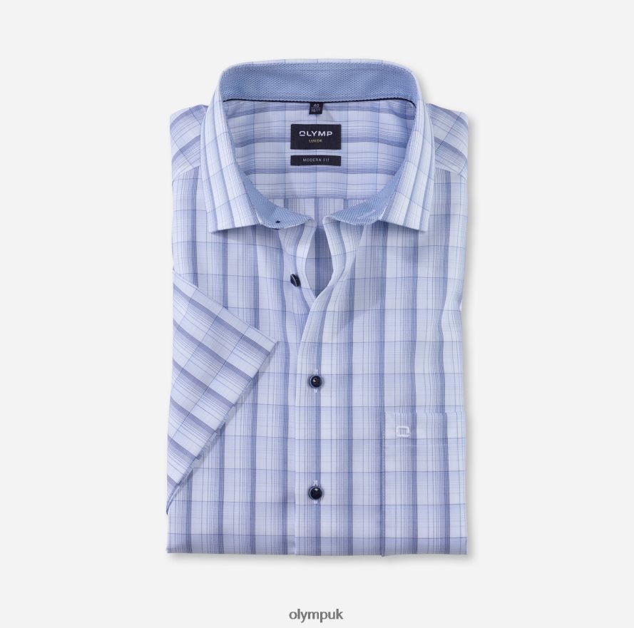 Clothing OLYMP Luxor Modern Fit, Business Shirt, Global Kent, Bleu NZ22L1124