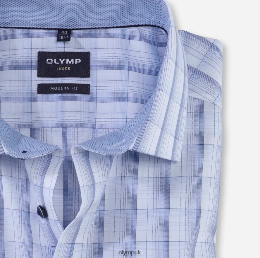 Clothing OLYMP Luxor Modern Fit, Business Shirt, Global Kent, Bleu NZ22L1124