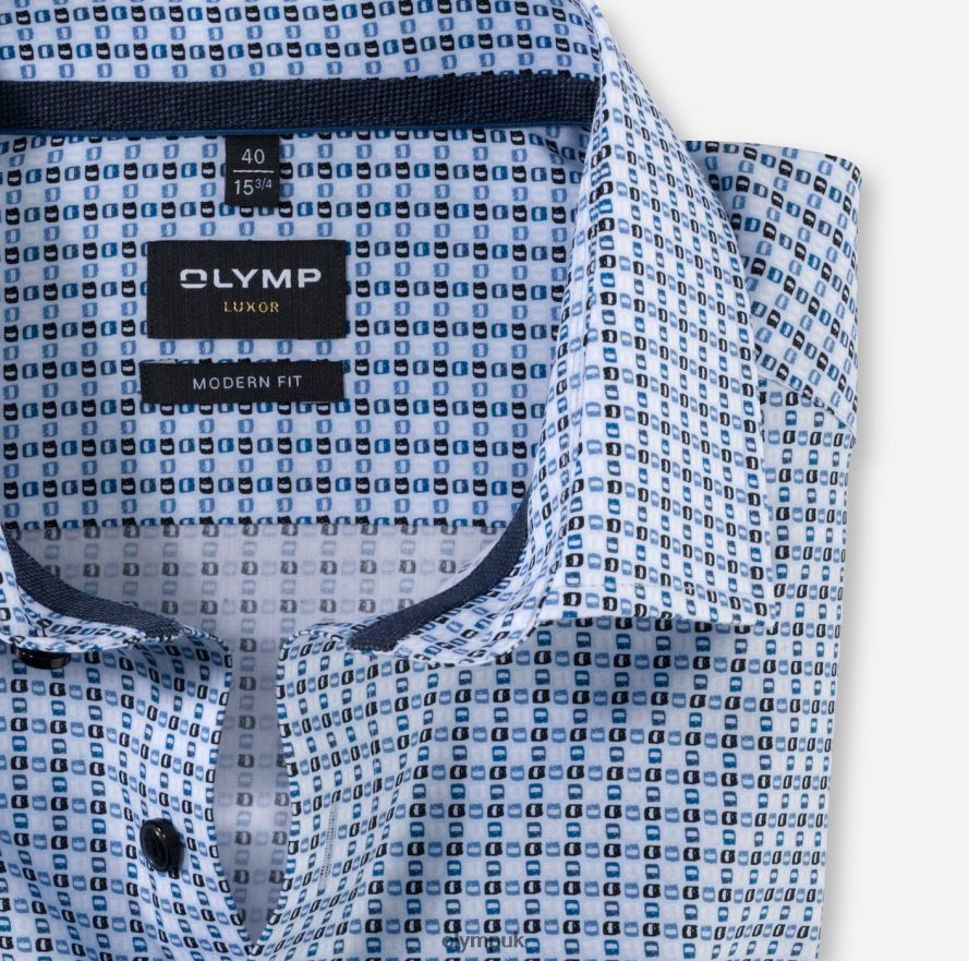 Clothing OLYMP Luxor Modern Fit, Business Shirt, Global Kent, Bleu NZ22L1161