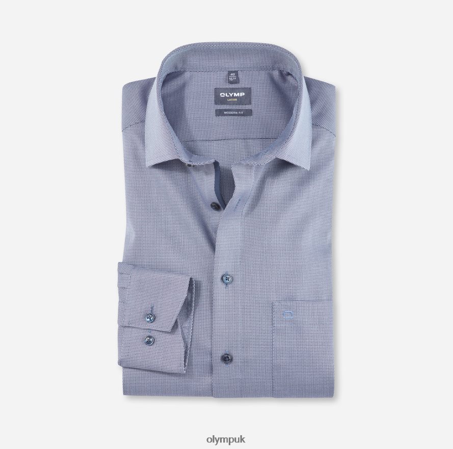 Clothing OLYMP Luxor Modern Fit, Business Shirt, Global Kent, Bleu NZ22L1243