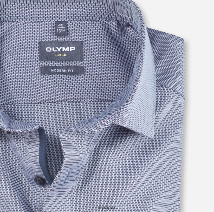 Clothing OLYMP Luxor Modern Fit, Business Shirt, Global Kent, Bleu NZ22L1243