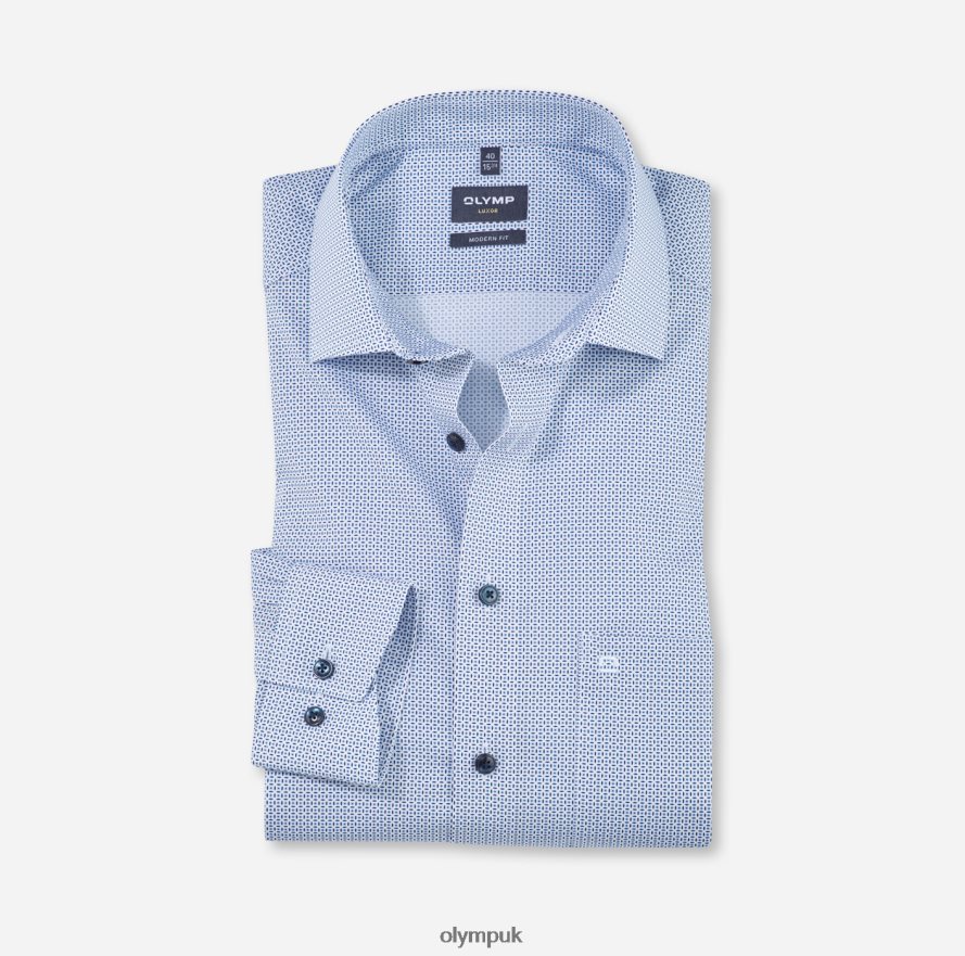 Clothing OLYMP Luxor Modern Fit, Business Shirt, Global Kent, Bleu NZ22L1249