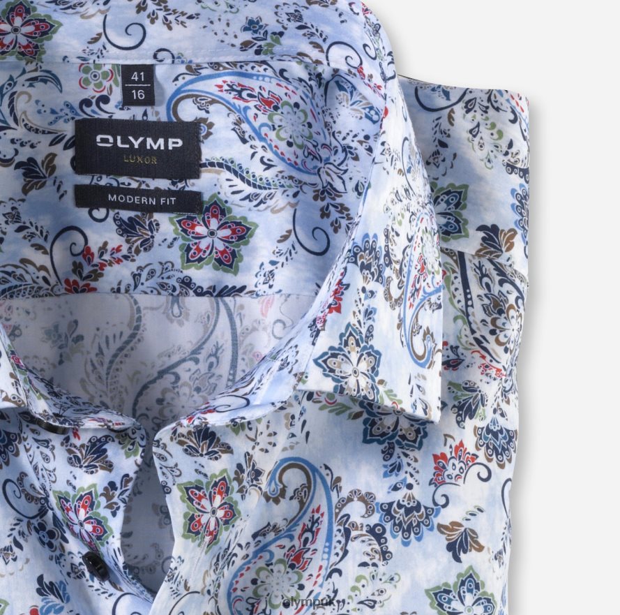 Clothing OLYMP Luxor Modern Fit, Business Shirt, Global Kent, Bleu NZ22L1266